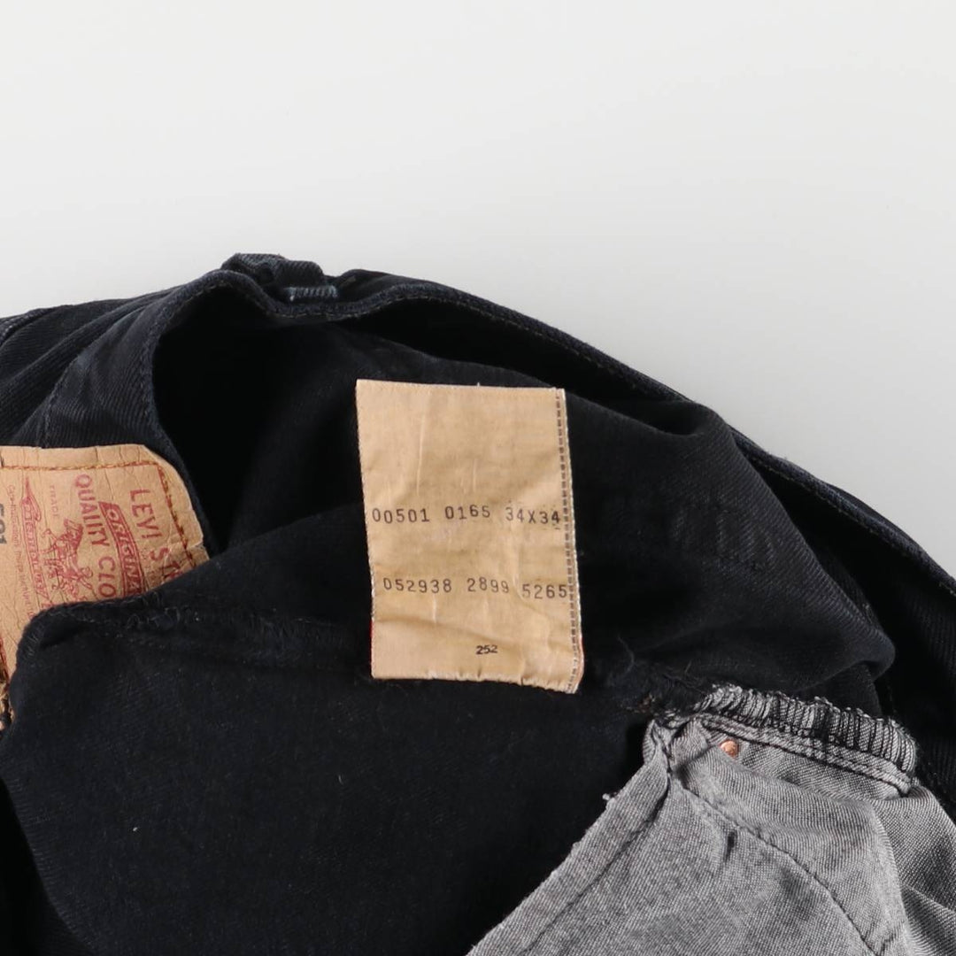 90'S Levi's 501-0165 Black Denim Straight Leg Denim Pants, Men's, Size W31, Vintage cotton black type Vintage Second Hand