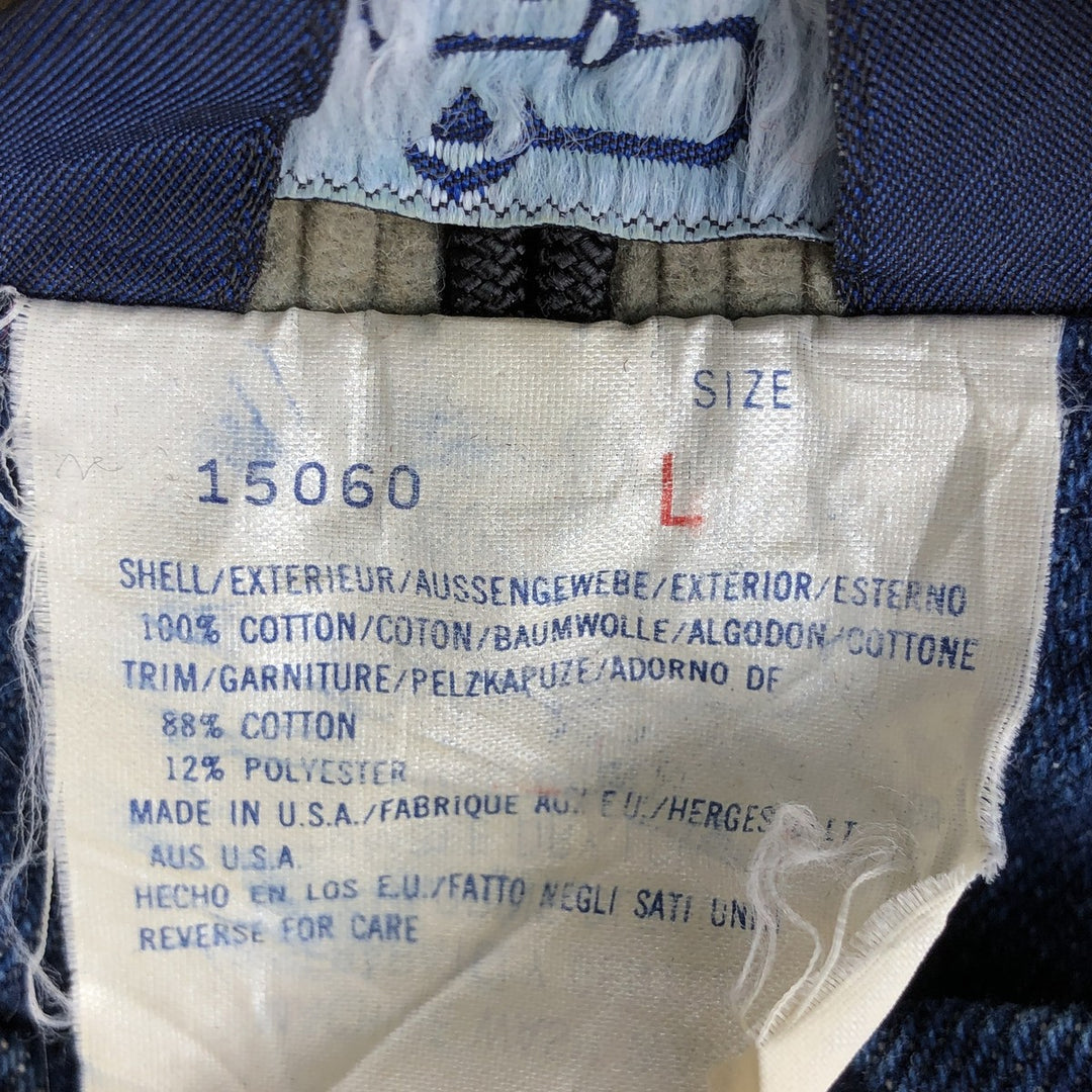 Vintage 1980'S WOOLRICH denim hunting jacket, made in the USA, size L, men's cotton blue type Vintage Second Hand