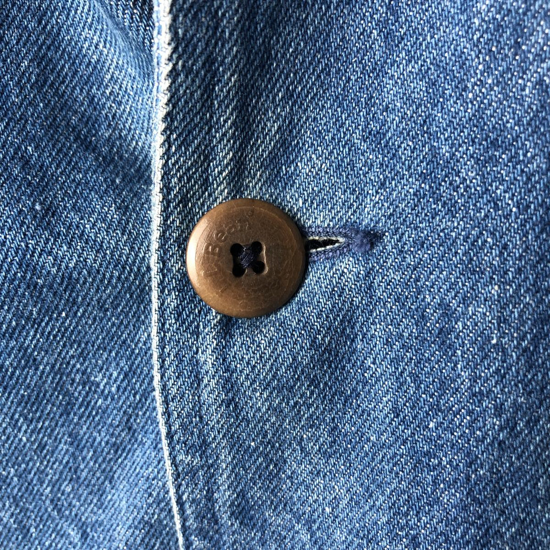 70s-80'S LLBean padded denim hunting jacket, made in the USA, men's size L cotton blue type Vintage Second Hand