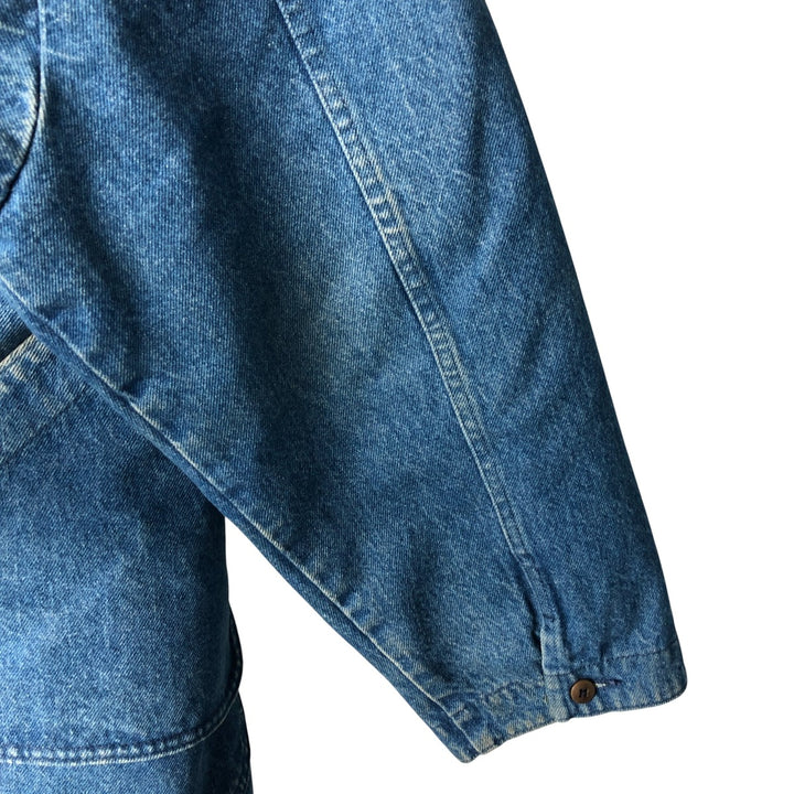 70s-80'S LLBean padded denim hunting jacket, made in the USA, men's size L cotton blue type Vintage Second Hand