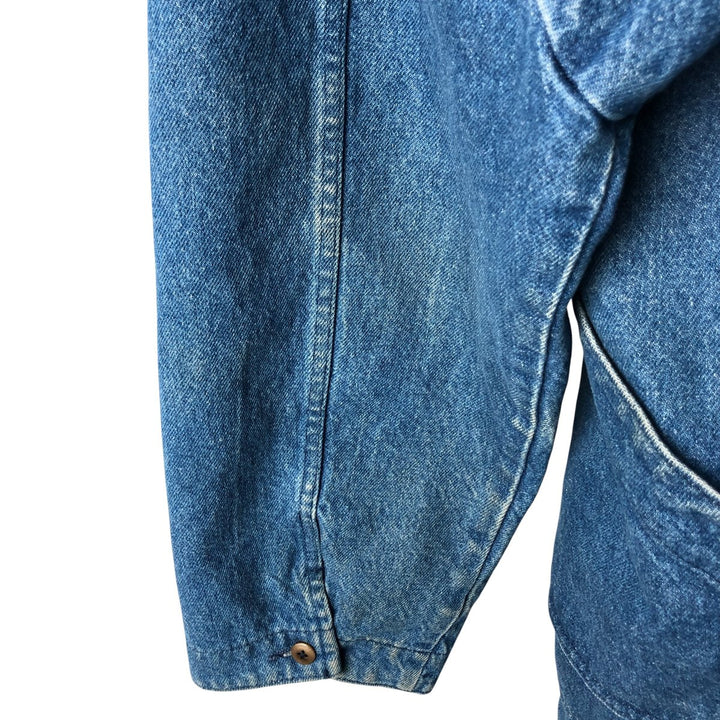 70s-80'S LLBean padded denim hunting jacket, made in the USA, men's size L cotton blue type Vintage Second Hand