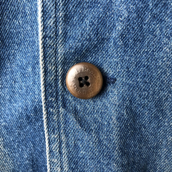 70s-80'S LLBean padded denim hunting jacket, made in the USA, men's size L cotton blue type Vintage Second Hand