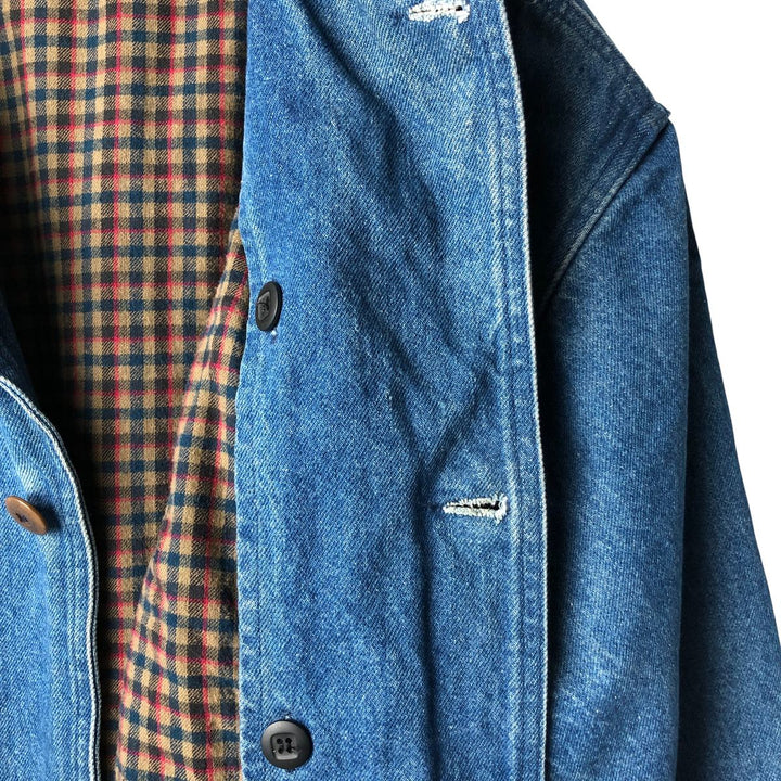 70s-80'S LLBean padded denim hunting jacket, made in the USA, men's size L cotton blue type Vintage Second Hand