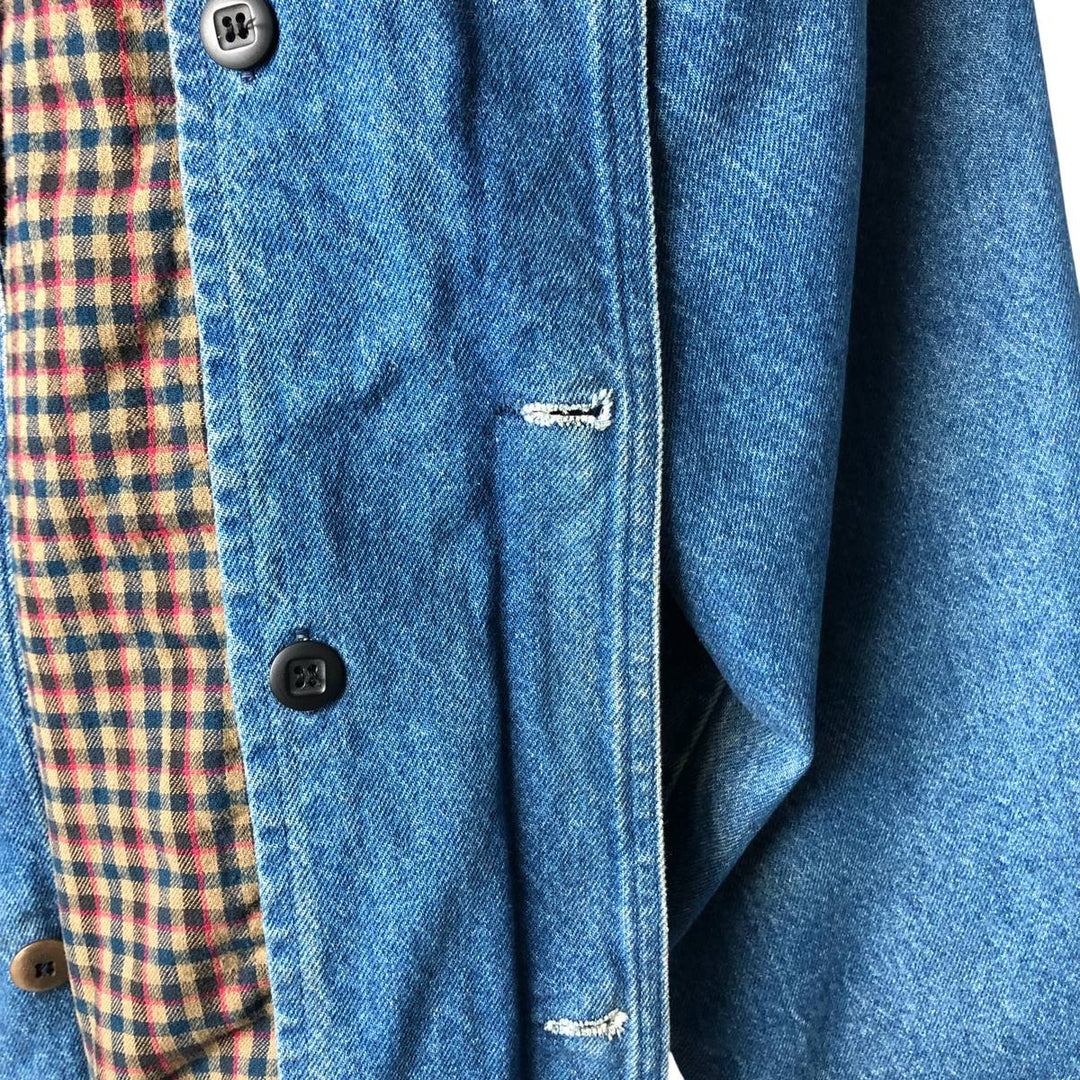 70s-80'S LLBean padded denim hunting jacket, made in the USA, men's size L cotton blue type Vintage Second Hand