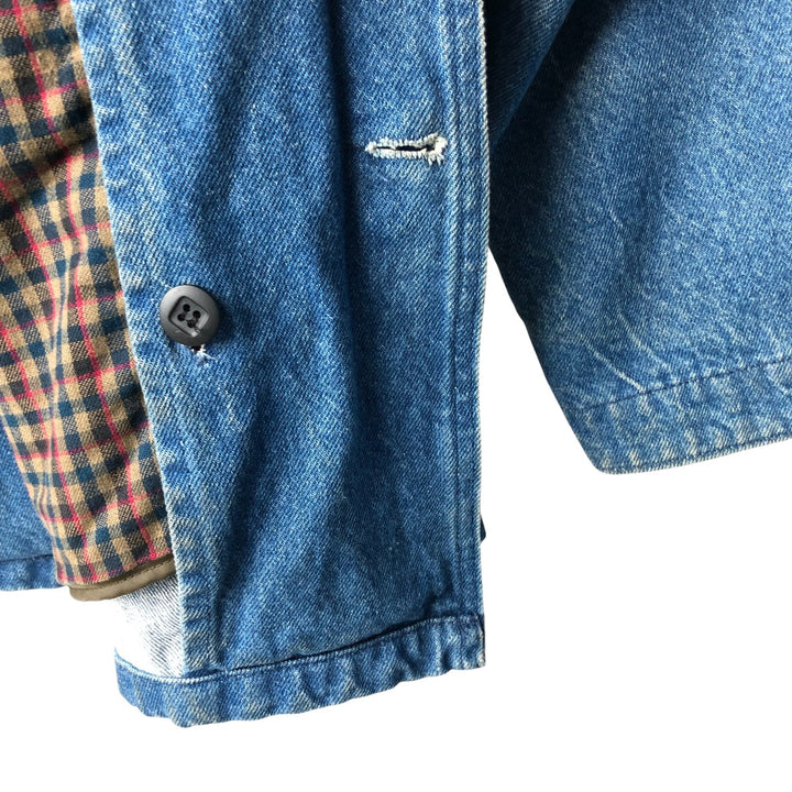 70s-80'S LLBean padded denim hunting jacket, made in the USA, men's size L cotton blue type Vintage Second Hand