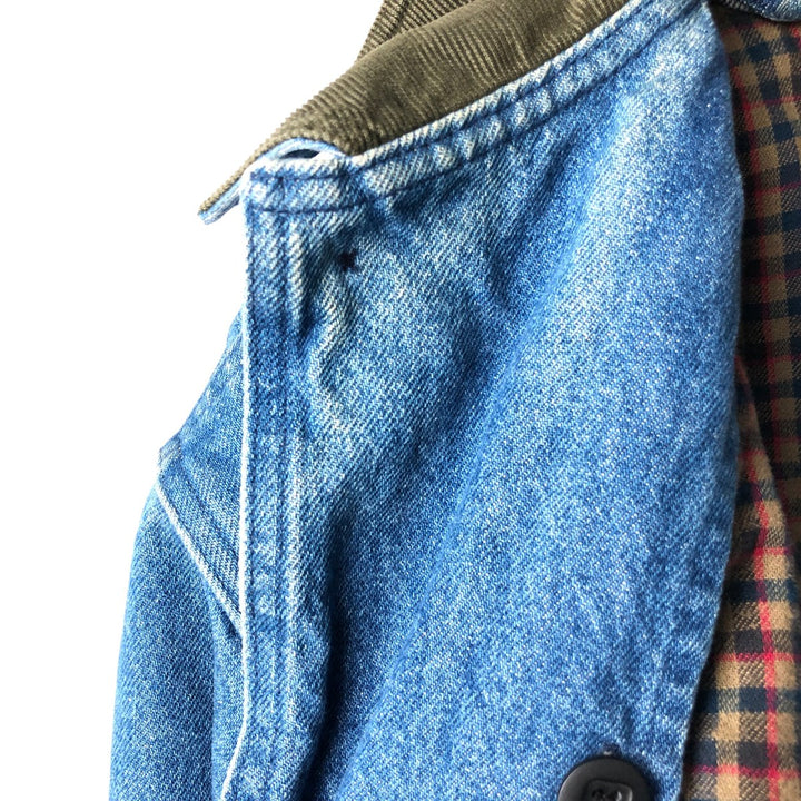 70s-80'S LLBean padded denim hunting jacket, made in the USA, men's size L cotton blue type Vintage Second Hand