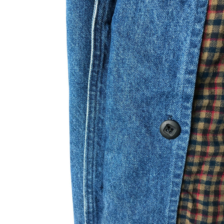 70s-80'S LLBean padded denim hunting jacket, made in the USA, men's size L cotton blue type Vintage Second Hand