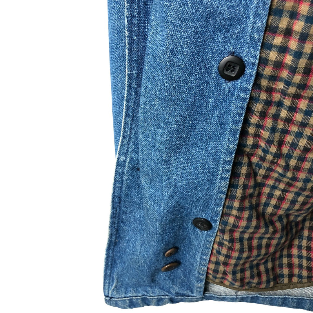 70s-80'S LLBean padded denim hunting jacket, made in the USA, men's size L cotton blue type Vintage Second Hand