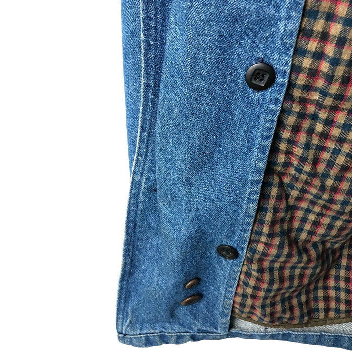 70s-80'S LLBean padded denim hunting jacket, made in the USA, men's size L cotton blue type Vintage Second Hand