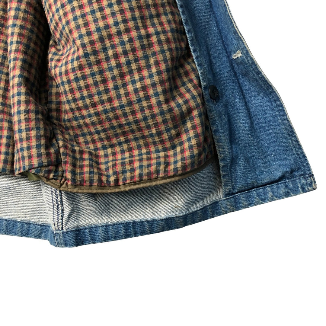 70s-80'S LLBean padded denim hunting jacket, made in the USA, men's size L cotton blue type Vintage Second Hand