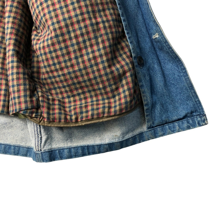 70s-80'S LLBean padded denim hunting jacket, made in the USA, men's size L cotton blue type Vintage Second Hand