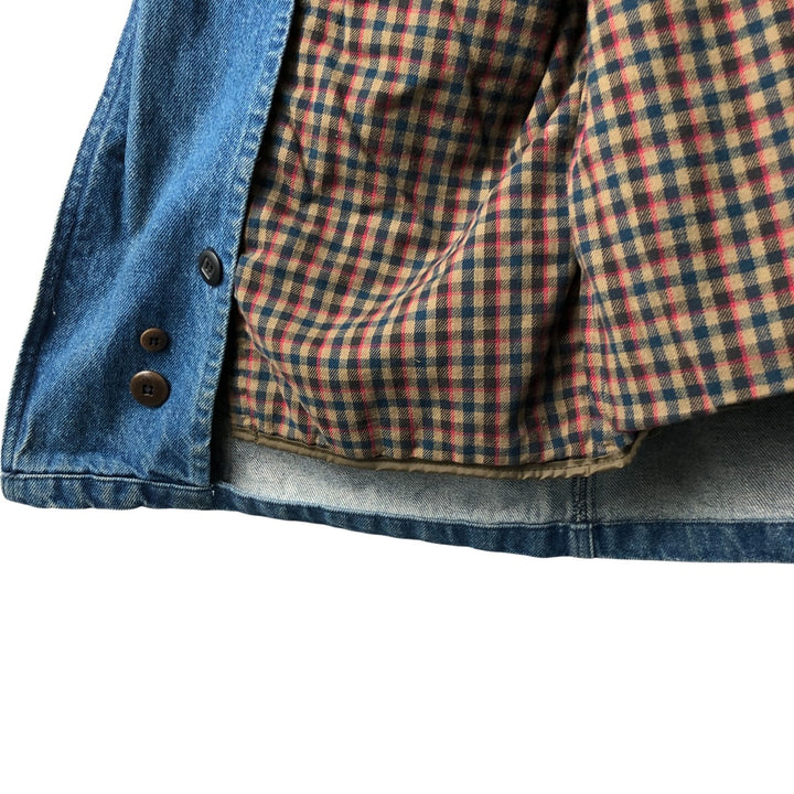 70s-80'S LLBean padded denim hunting jacket, made in the USA, men's size L cotton blue type Vintage Second Hand