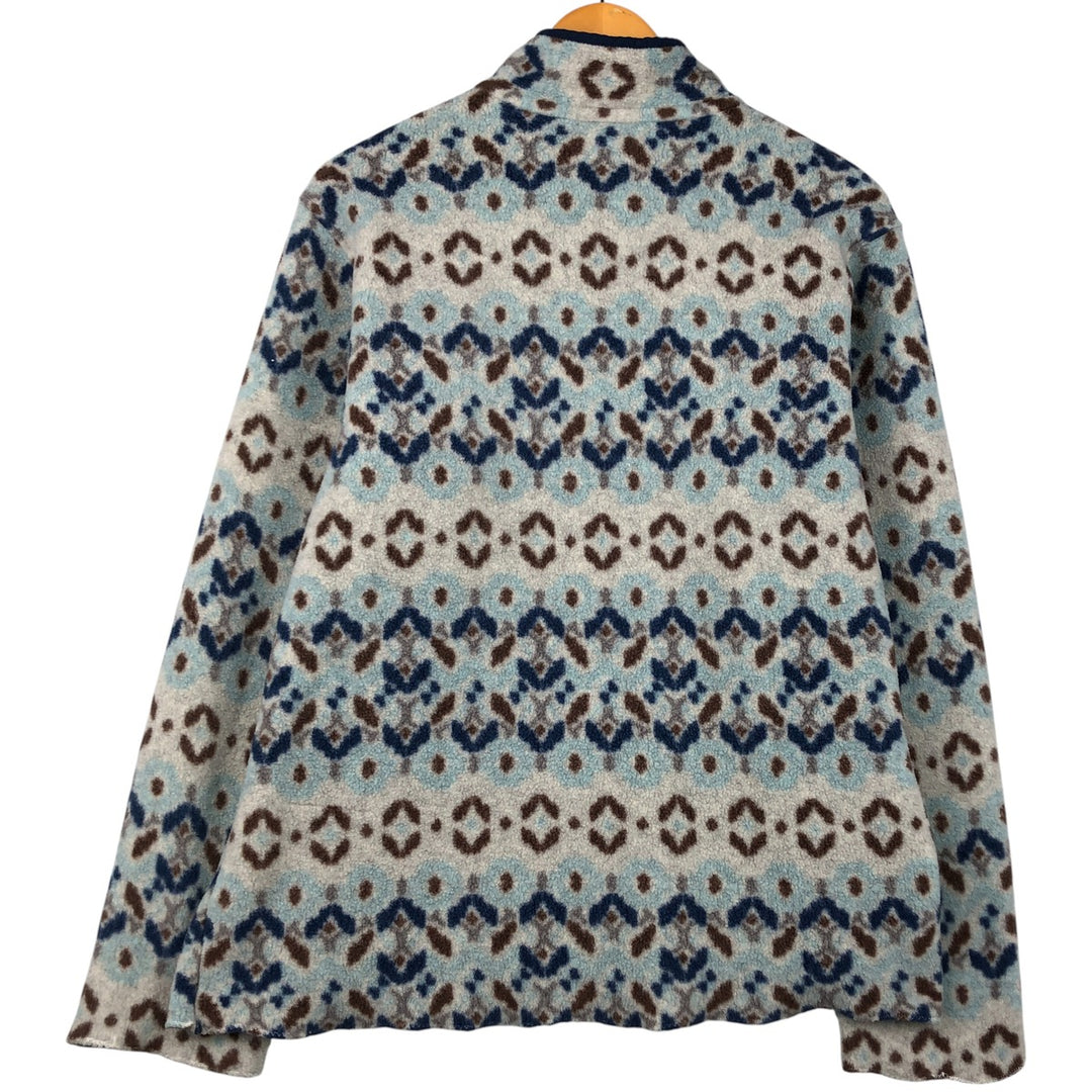 Patagonia Synchilla Snap-T, geometric print, half-snap fleece pullover, men's size XL unclear gray type Vintage Second Hand