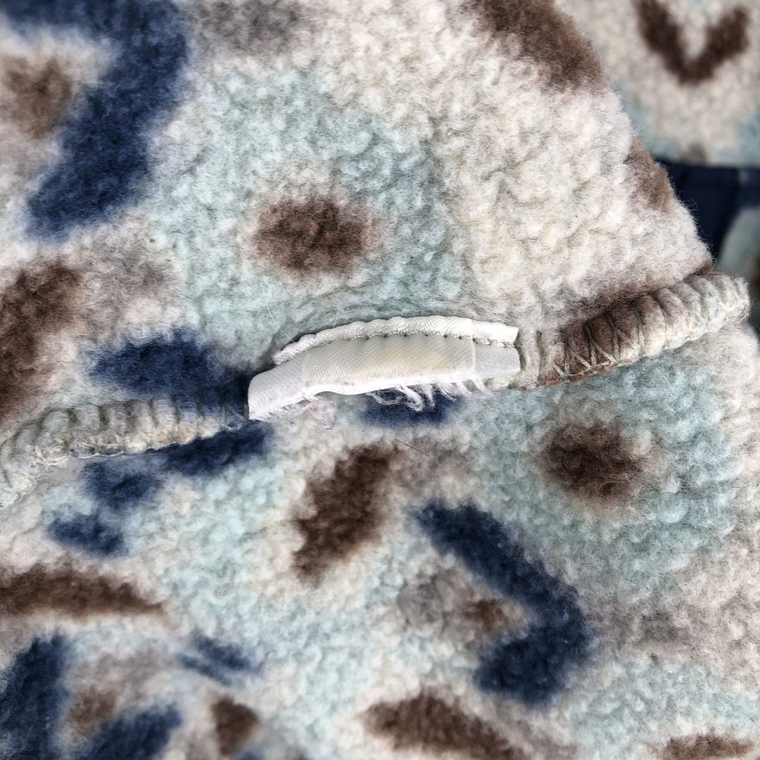 Patagonia Synchilla Snap-T, geometric print, half-snap fleece pullover, men's size XL unclear gray type Vintage Second Hand