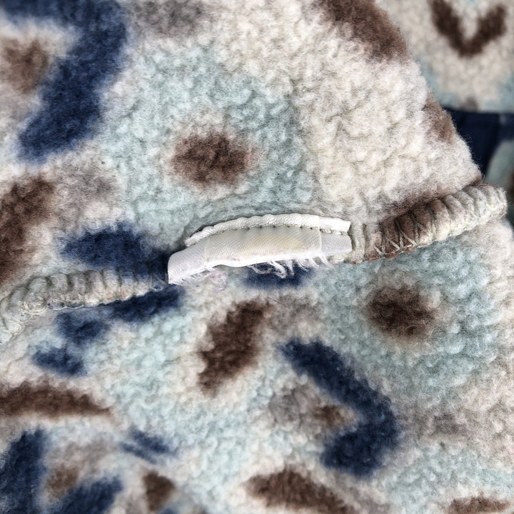 Patagonia Synchilla Snap-T, geometric print, half-snap fleece pullover, men's size XL unclear gray type Vintage Second Hand