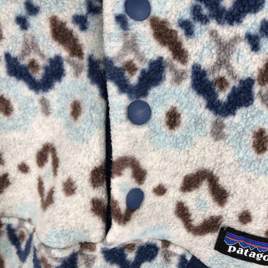 Patagonia Synchilla Snap-T, geometric print, half-snap fleece pullover, men's size XL unclear gray type Vintage Second Hand