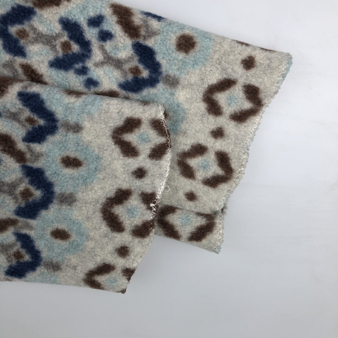 Patagonia Synchilla Snap-T, geometric print, half-snap fleece pullover, men's size XL unclear gray type Vintage Second Hand