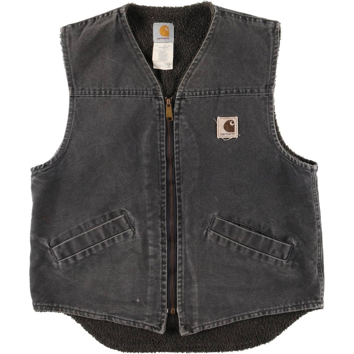 2000'S Carhartt Duck Vest, Made in USA, Men's Size M cotton gray type Vintage Second Hand