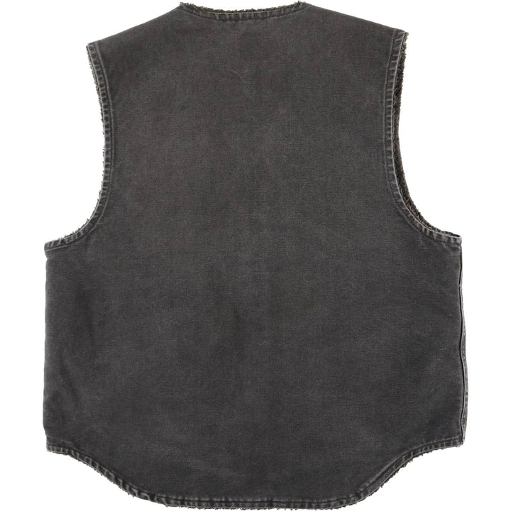 2000'S Carhartt Duck Vest, Made in USA, Men's Size M cotton gray type Vintage Second Hand