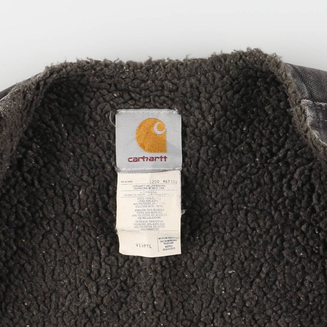 2000'S Carhartt Duck Vest, Made in USA, Men's Size M cotton gray type Vintage Second Hand