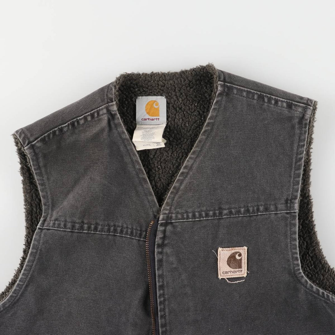 2000'S Carhartt Duck Vest, Made in USA, Men's Size M cotton gray type Vintage Second Hand