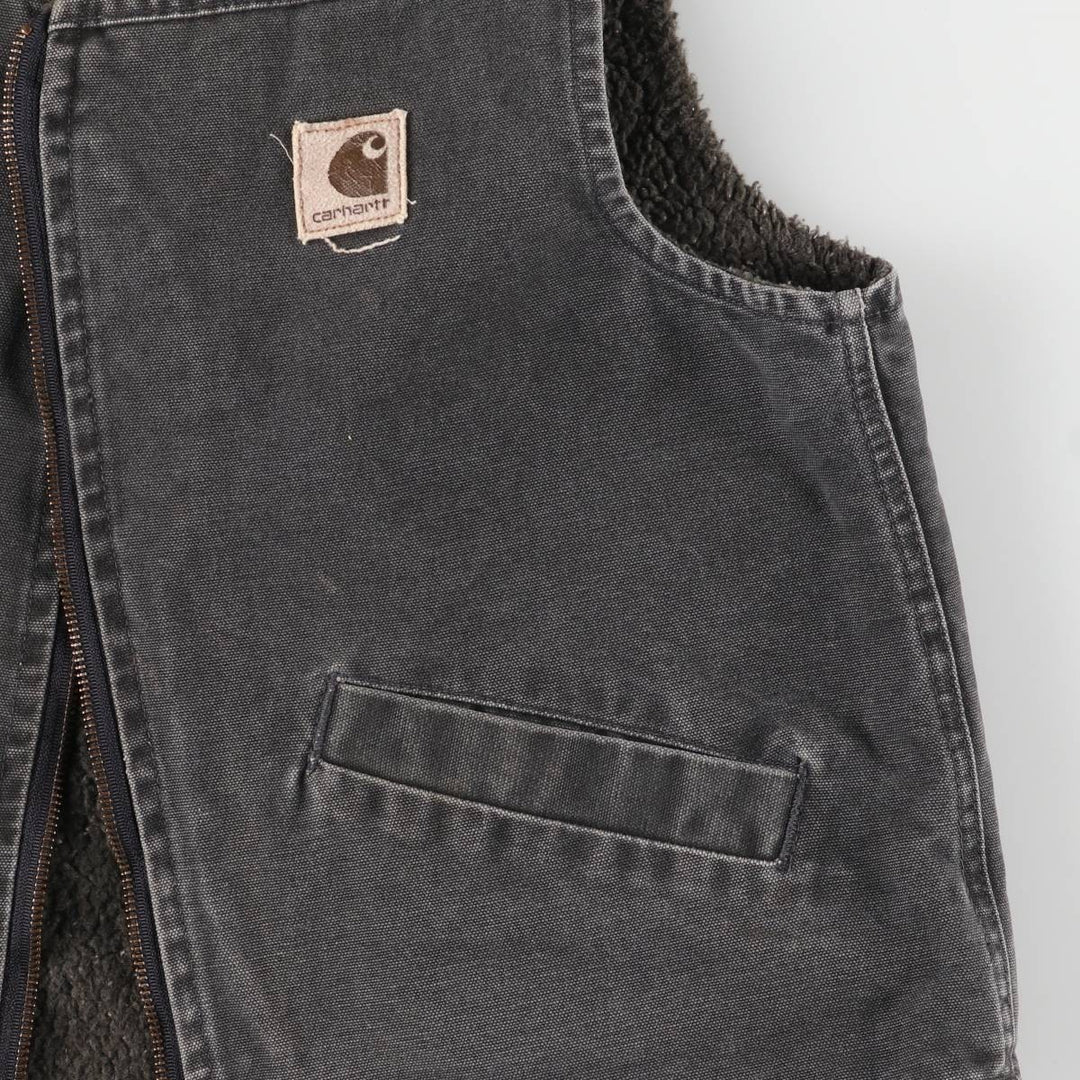 2000'S Carhartt Duck Vest, Made in USA, Men's Size M cotton gray type Vintage Second Hand