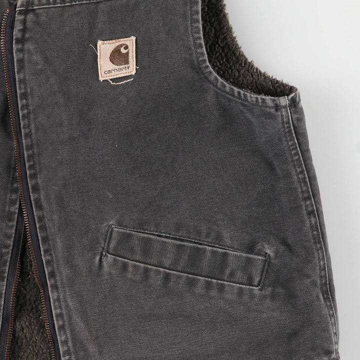 2000'S Carhartt Duck Vest, Made in USA, Men's Size M cotton gray type Vintage Second Hand