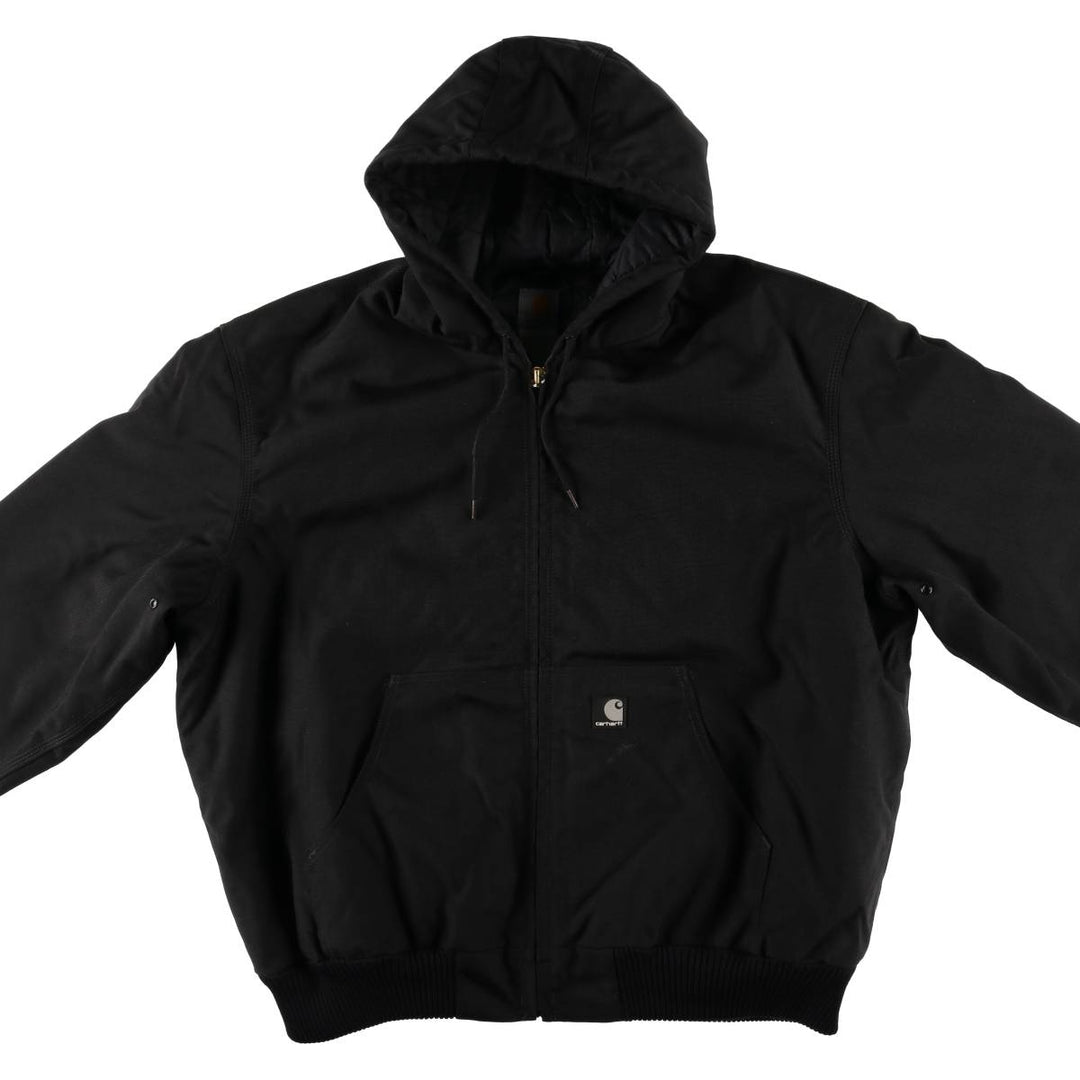 2000'S Carhartt Active Jacket, Padded Nylon Parka, Men's XL Nylon black type Vintage Second Hand