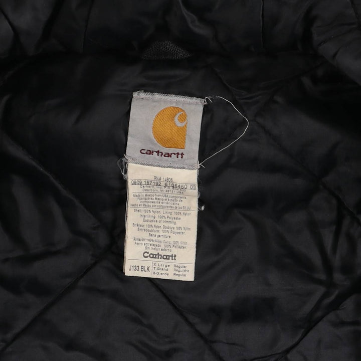2000'S Carhartt Active Jacket, Padded Nylon Parka, Men's XL Nylon black type Vintage Second Hand