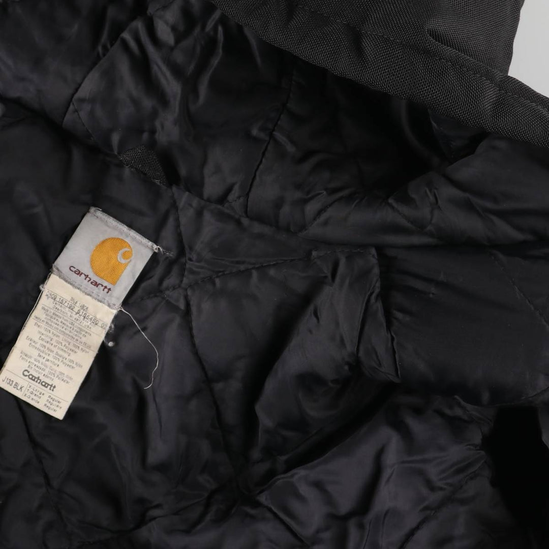2000'S Carhartt Active Jacket, Padded Nylon Parka, Men's XL Nylon black type Vintage Second Hand