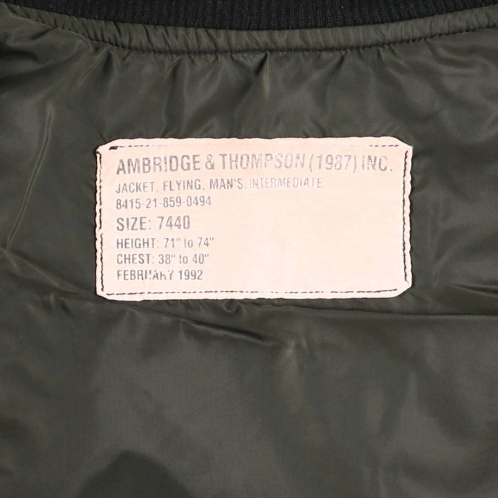 Vintage Canadian Army AMBRIDGE and THOMPSON Military Flight Jacket 7440, Men's XL unclear Green type dark green Vintage Second Hand