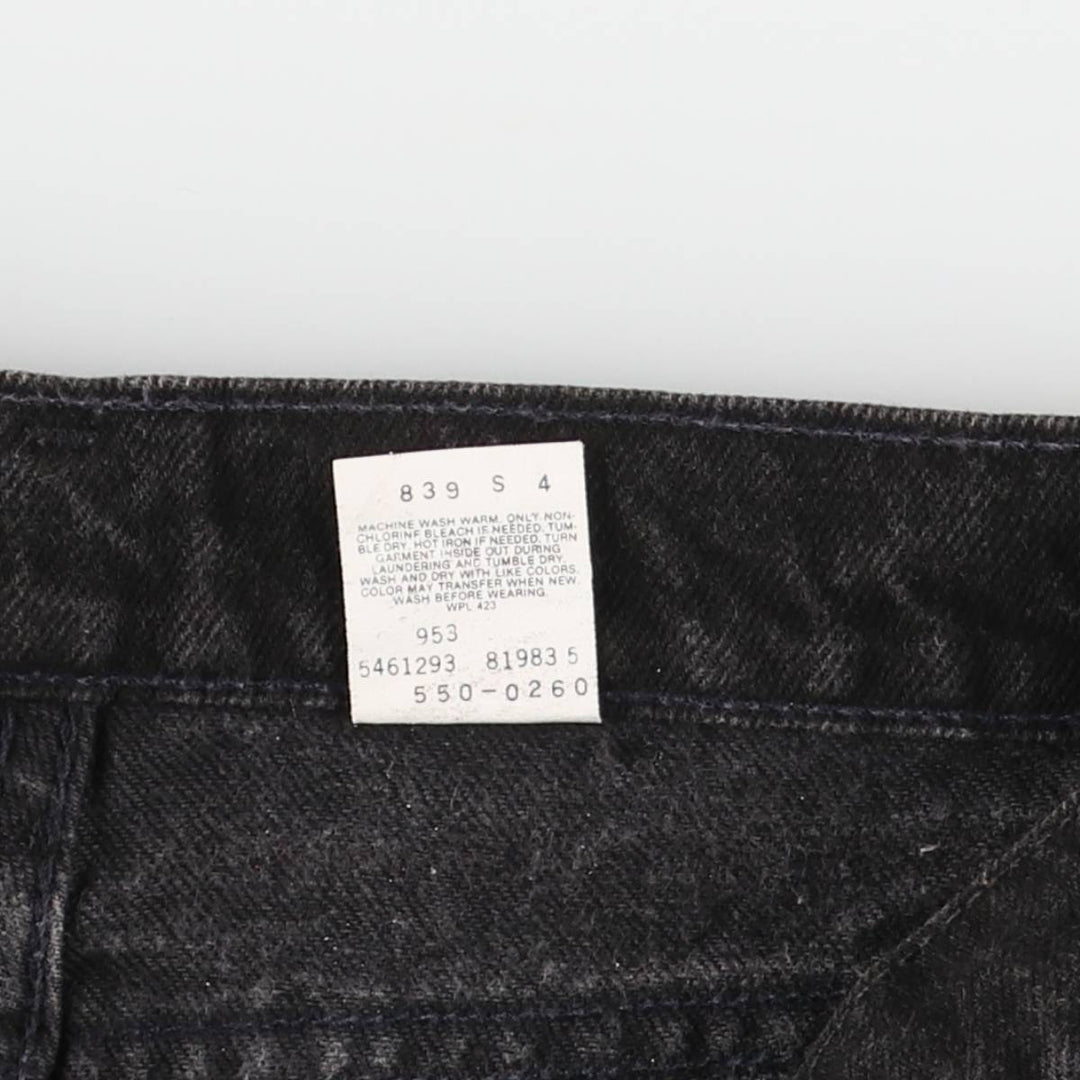 90'S Levi's 550-0260 Relaxed Fit Tapered Leg Black Denim Pants, Made in USA, Men's Size W31 cotton black type Vintage Second Hand