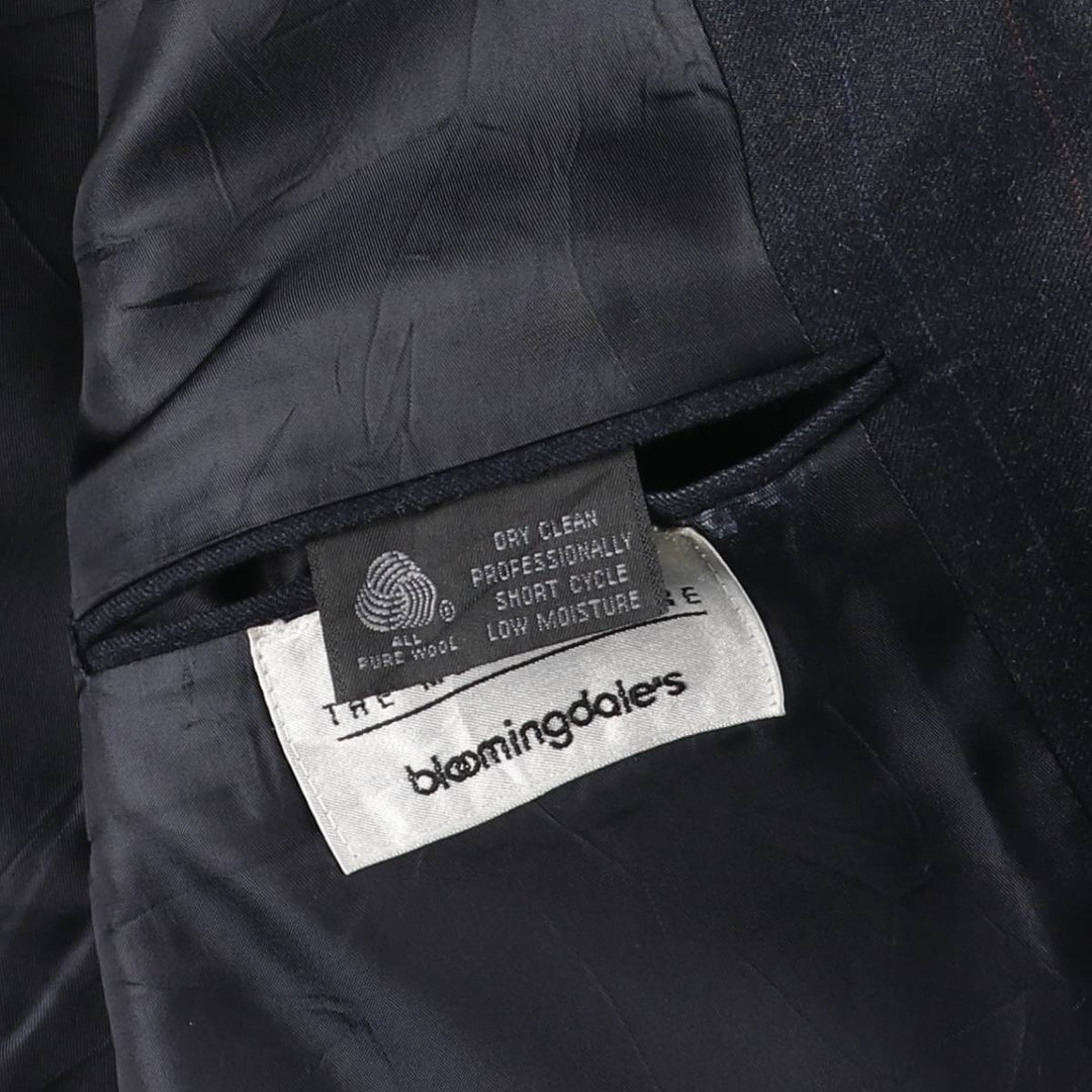 80s-90'S Burberry's Striped Pattern Wool Tailored Jacket, Made in USA, Men's Size L (Equivalent), Vintage wool Charcoal Vintage Second Hand