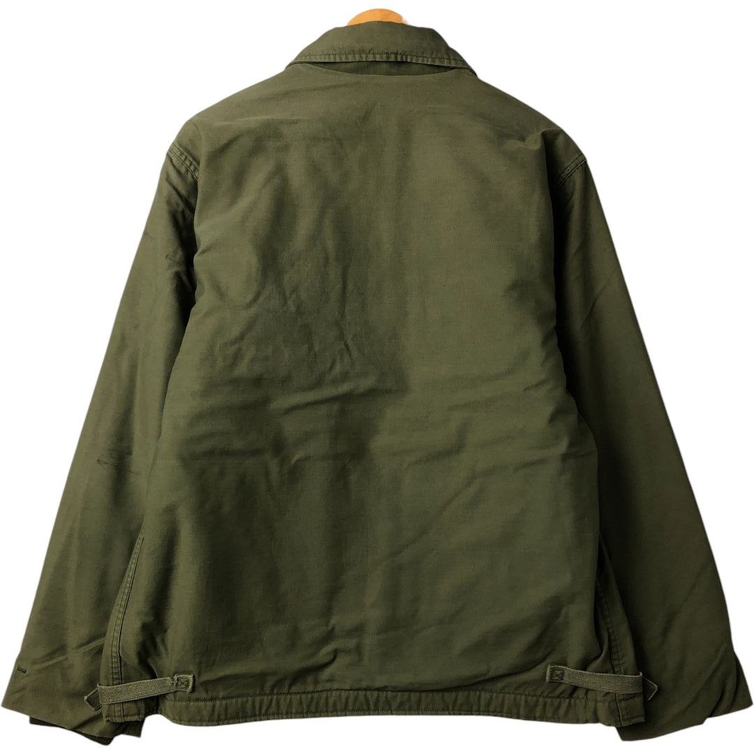 US Army A-2 Military Deck Jacket, Men's Size L unclear Khaki type Vintage Second Hand