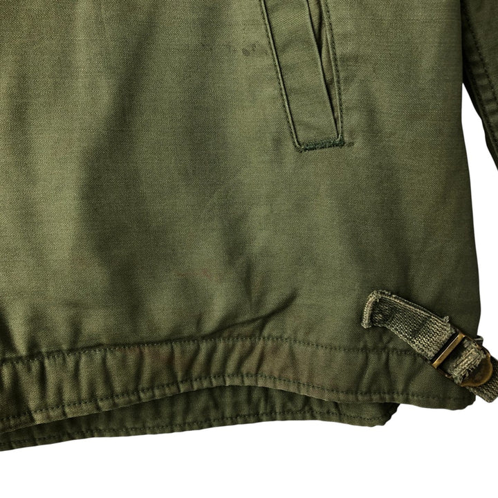 US Army A-2 Military Deck Jacket, Men's Size L unclear Khaki type Vintage Second Hand
