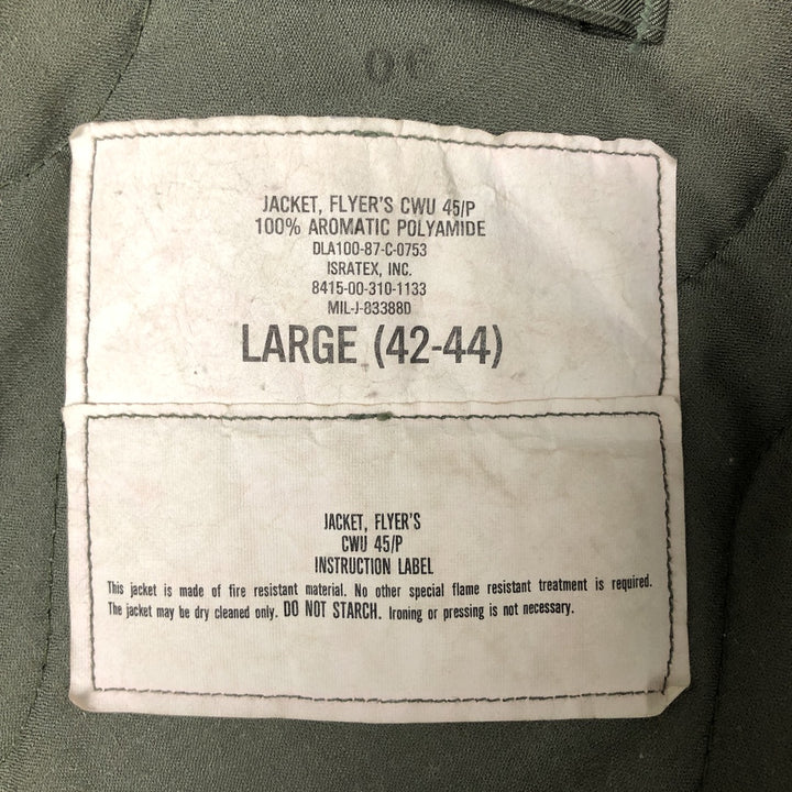 80's US military actual product CWU-45 Aromatic polyamide Khaki type Vintage Second Hand
