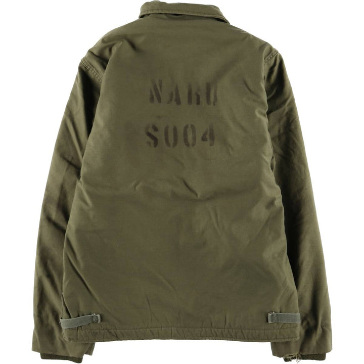 Authentic 1970'S US Navy A-2 Deck Jacket with Back Stencil, Made in USA, Small (34-36), Men's Size Small unclear Khaki type Vintage Second Hand