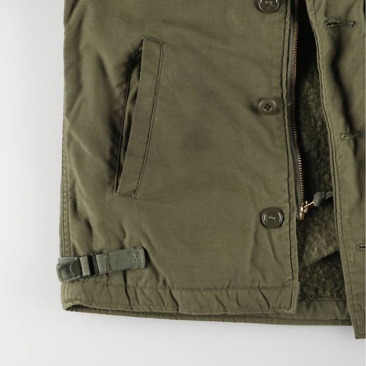 Authentic 1970'S US Navy A-2 Deck Jacket with Back Stencil, Made in USA, Small (34-36), Men's Size Small unclear Khaki type Vintage Second Hand