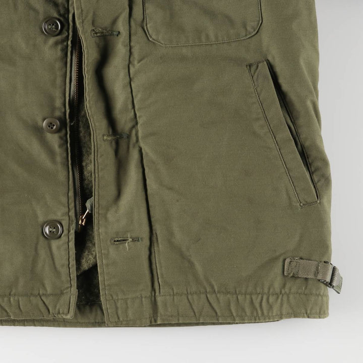 Authentic 1970'S US Navy A-2 Deck Jacket with Back Stencil, Made in USA, Small (34-36), Men's Size Small unclear Khaki type Vintage Second Hand