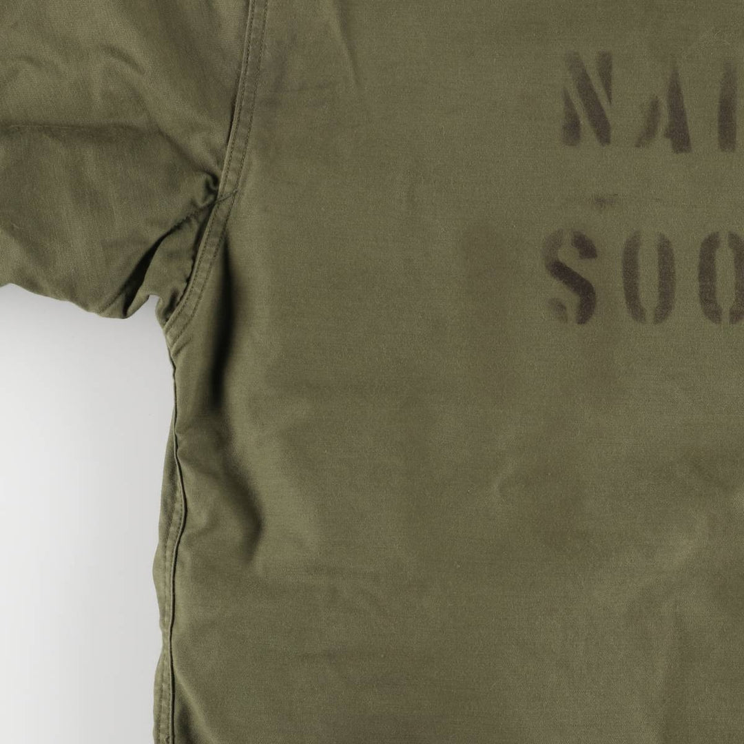 Authentic 1970'S US Navy A-2 Deck Jacket with Back Stencil, Made in USA, Small (34-36), Men's Size Small unclear Khaki type Vintage Second Hand