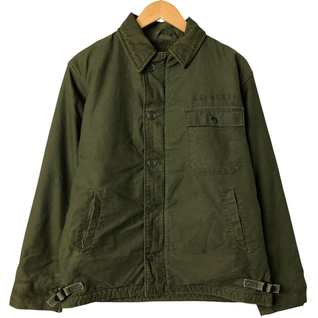 Vintage A-2 stenciled military deck jacket, size M, men's unclear Khaki type Vintage Second Hand