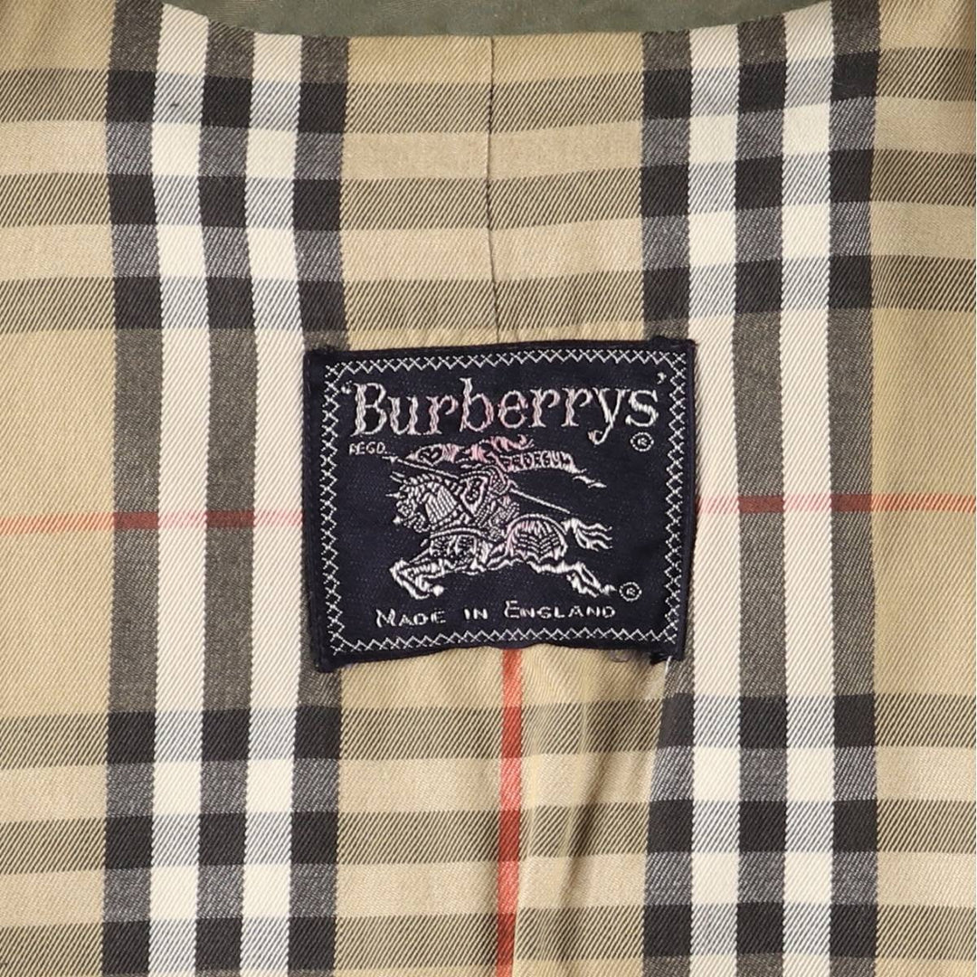 Burberry's 100% cotton iridescent Balmacaan coat, made in England, size M. cotton green type Vintage Second Hand