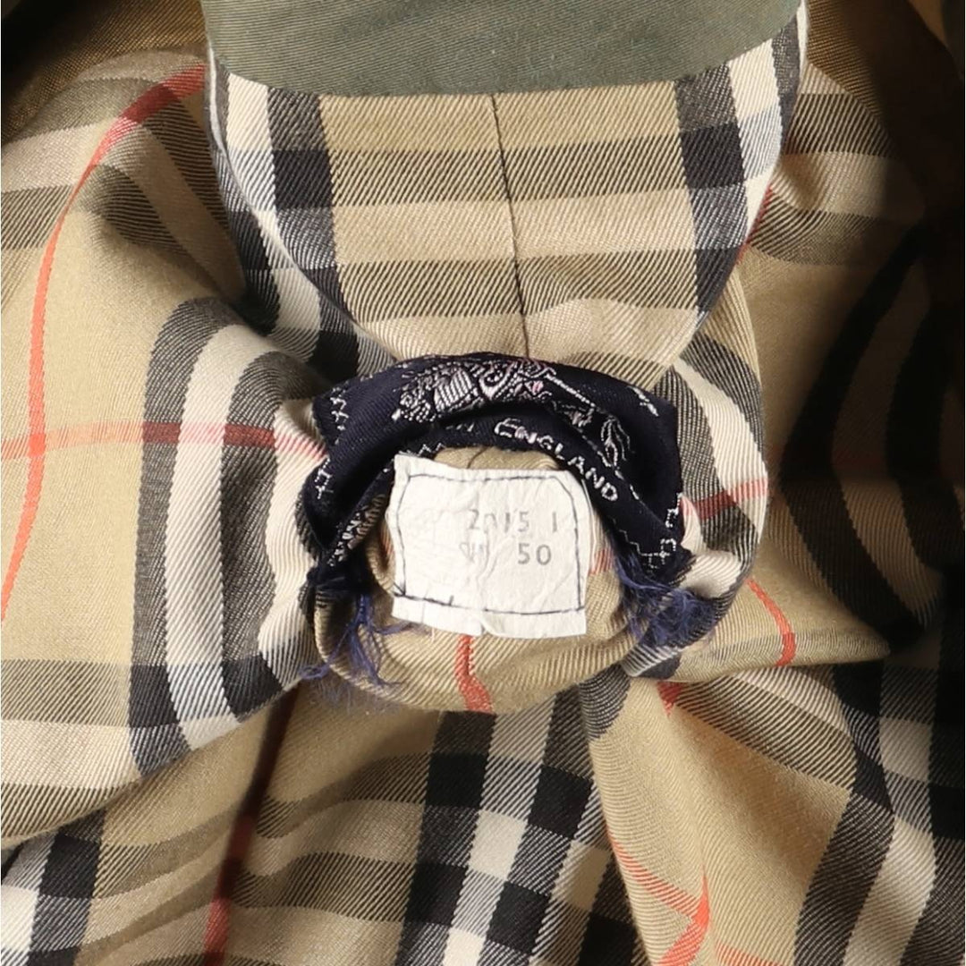 Burberry's 100% cotton iridescent Balmacaan coat, made in England, size M. cotton green type Vintage Second Hand