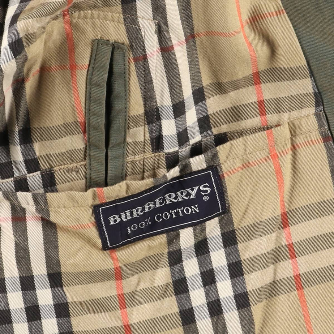 Burberry's 100% cotton iridescent Balmacaan coat, made in England, size M. cotton green type Vintage Second Hand