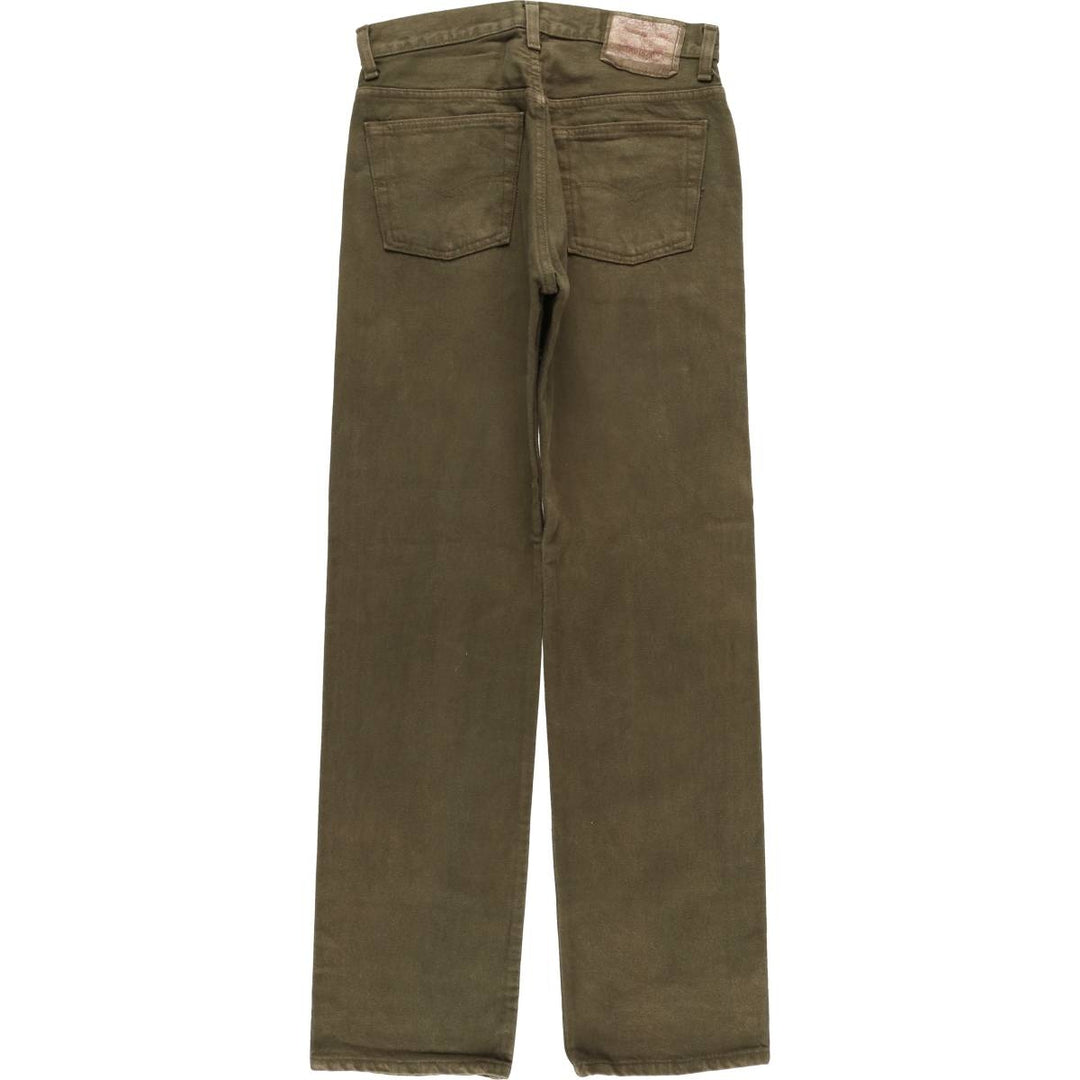 90'S Levi's 501-0666 Straight Denim Pants, Made in USA, Men's, Size W29, Vintage cotton Khaki type sage green Vintage Second Hand