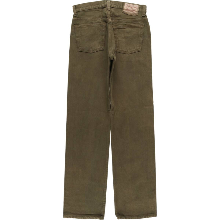 90'S Levi's 501-0666 Straight Denim Pants, Made in USA, Men's, Size W29, Vintage cotton Khaki type sage green Vintage Second Hand