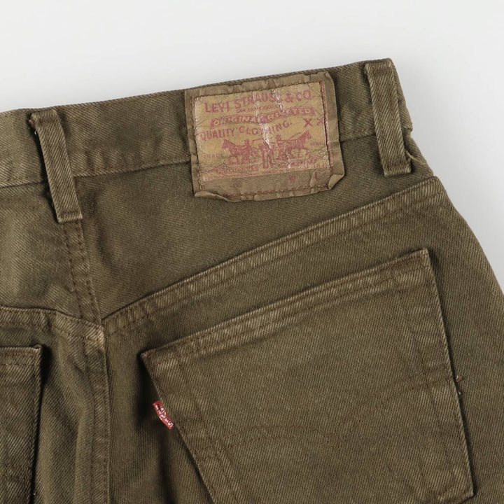 90'S Levi's 501-0666 Straight Denim Pants, Made in USA, Men's, Size W29, Vintage cotton Khaki type sage green Vintage Second Hand