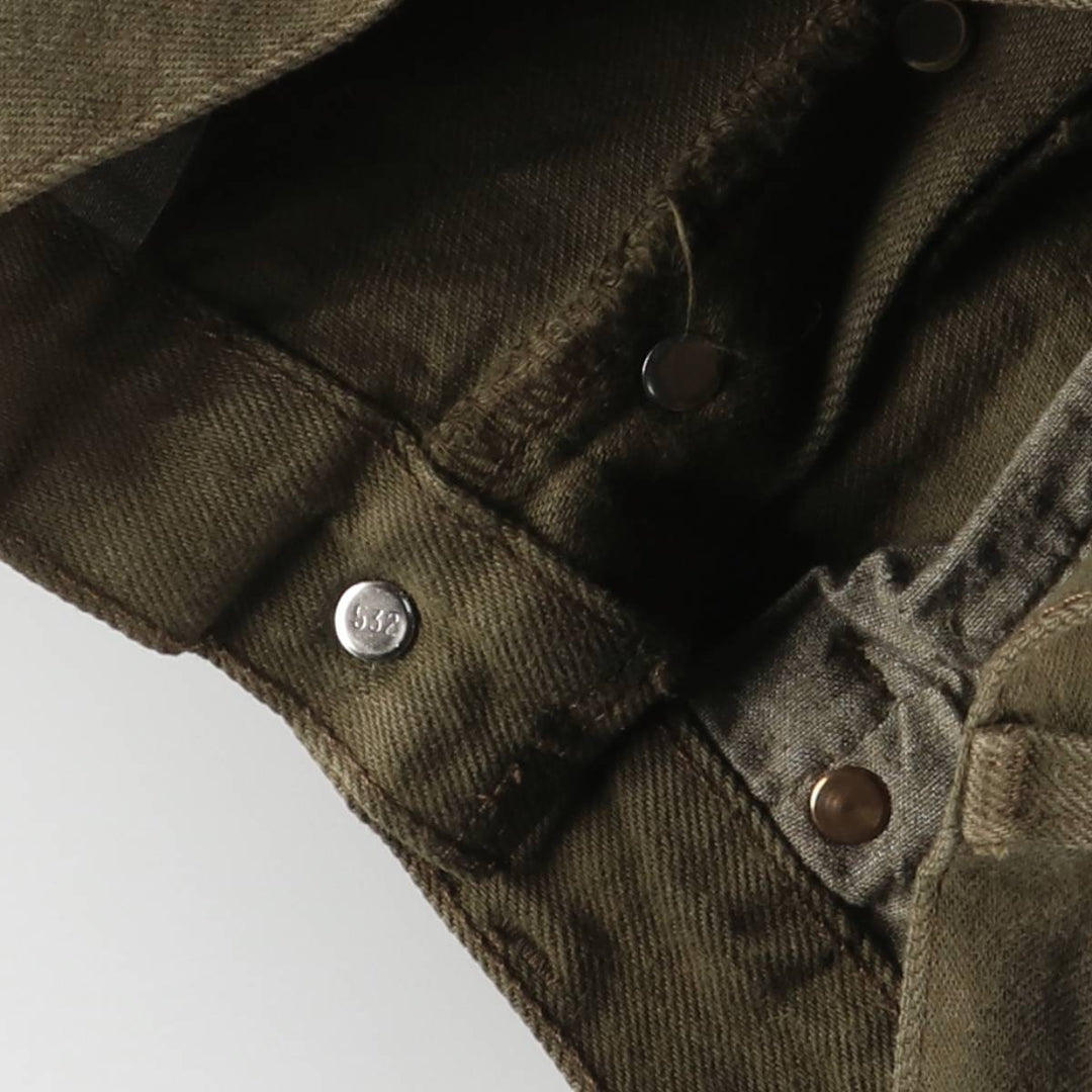 90'S Levi's 501-0666 Straight Denim Pants, Made in USA, Men's, Size W29, Vintage cotton Khaki type sage green Vintage Second Hand