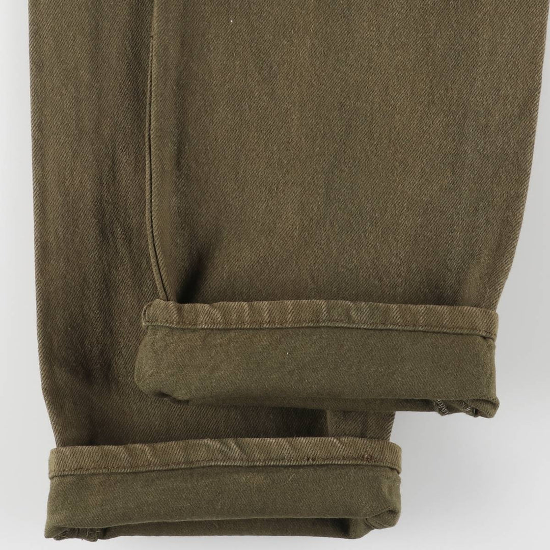 90'S Levi's 501-0666 Straight Denim Pants, Made in USA, Men's, Size W29, Vintage cotton Khaki type sage green Vintage Second Hand