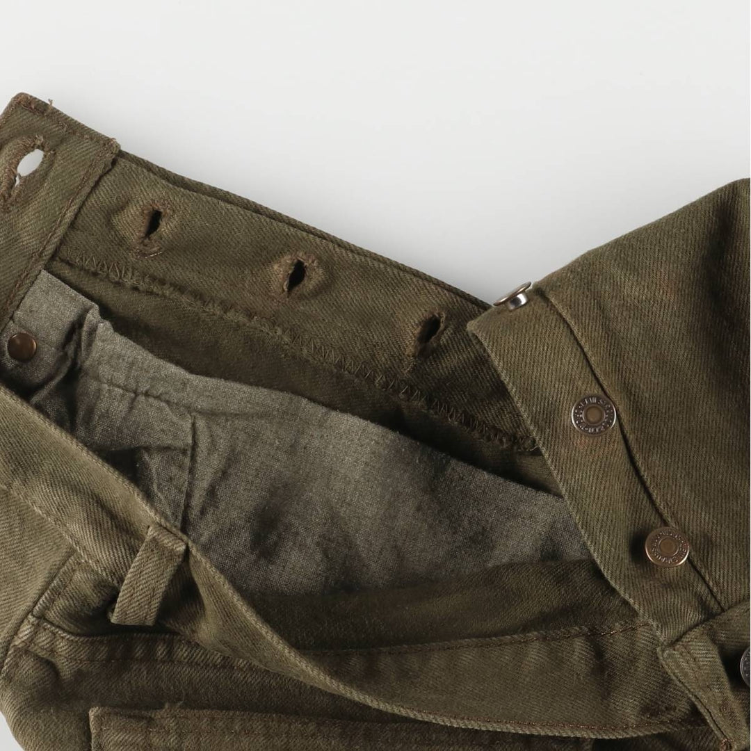90'S Levi's 501-0666 Straight Denim Pants, Made in USA, Men's, Size W29, Vintage cotton Khaki type sage green Vintage Second Hand